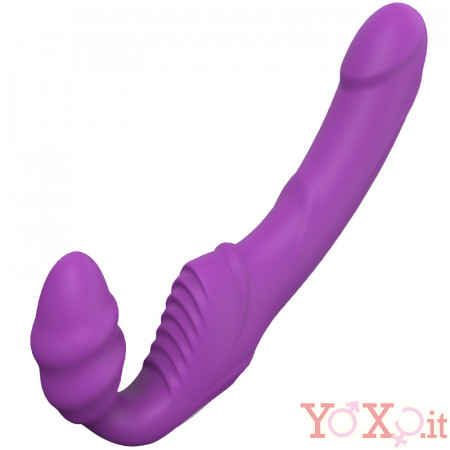 Strap-On Senza Lacci in Silicone Lilla Ricaricabile USB 17 x 3 cm.