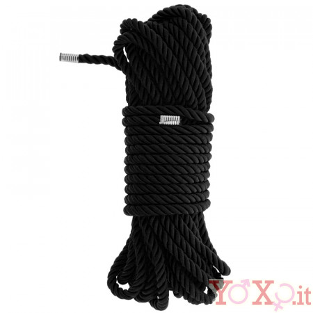 Corda Nera con Finitura in Seta per Bondage BDSM e Shibari 10 MT