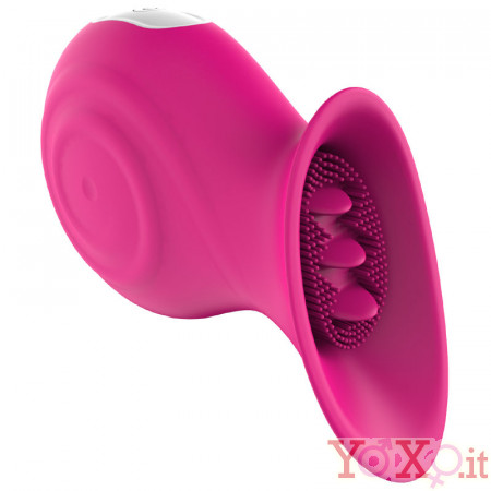 Stimola vagina e clitoride con lingue e setole in silicone magenta