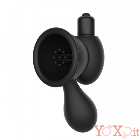 Potenti Succhia Capezzoli Vibranti Unisex in Puro Silicone Nero IPX7