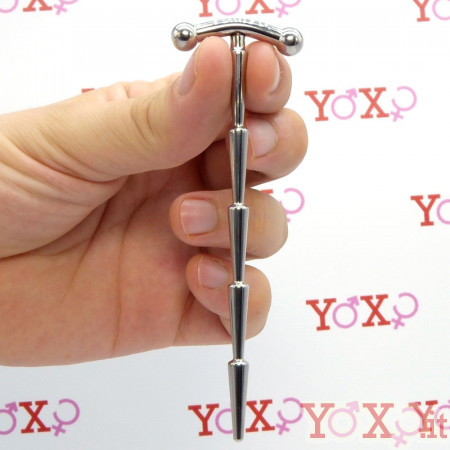Sonda stimolatore dilatatore uretra in acciaio inossidabile a 5 sezioni 11,5 x 0,7 cm.
