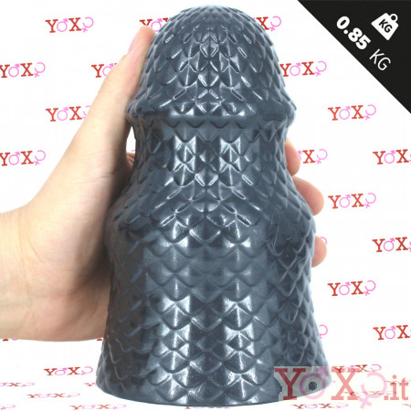 Scaly M - Cuneo Anale Gigante Squamato 18 x 10,5 cm. Grigio Scuro