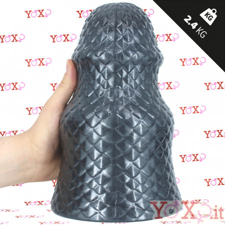 Scaly XL - Cuneo Anale Gigante Squamato 26 x 15,5 cm. Grigio Scuro