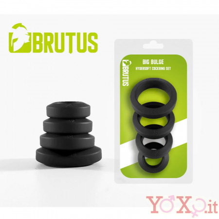 Anelli Fallici Kit di 4 Cockring Big Bulge in Silicone Nero