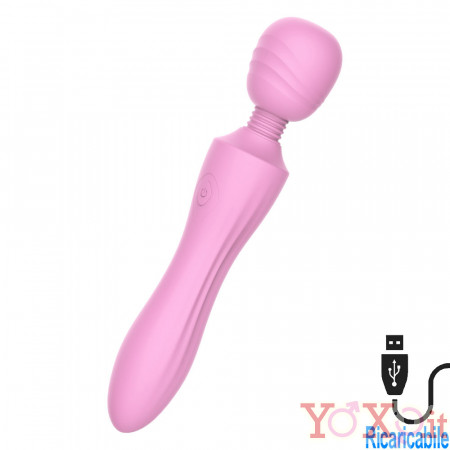 Pink Lady Massaggiatore in Silicone 21,6 x 4,2 cm. Rosa Ricaricabile con USB