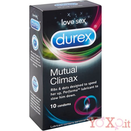 Durex Mutual Climax Profilattici Ritardanti con Benzocaina 10 Pz