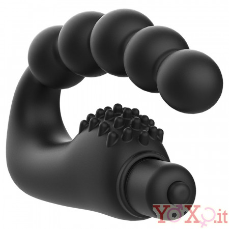 Stimolatore Vibrante Prostata e Perineo in Silicone 11 x 2,5 cm. Nero