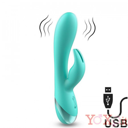 Vibratore Rabbit Ava USB Ricaricabile Verde Acqua 10 x 3,5 cm