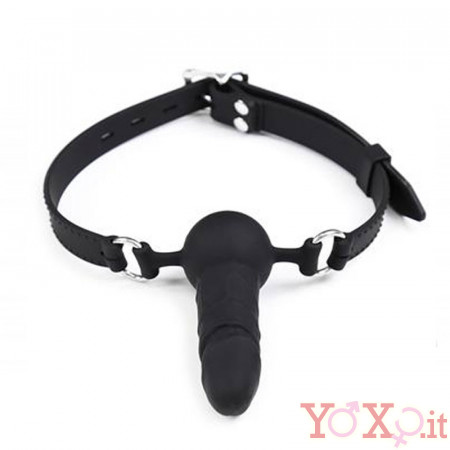 Bavaglio Fetish Regolabile con Dildo 