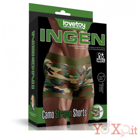 Boxer con Anello per Dildo Mimetici TG M-L