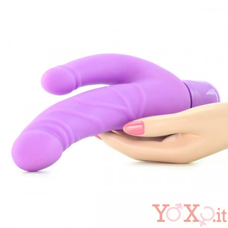 Vibratore Doppio Anale e Vaginale con 2 Motori Fucsia 14 x 4,5 e 10 x 2,5 cm.