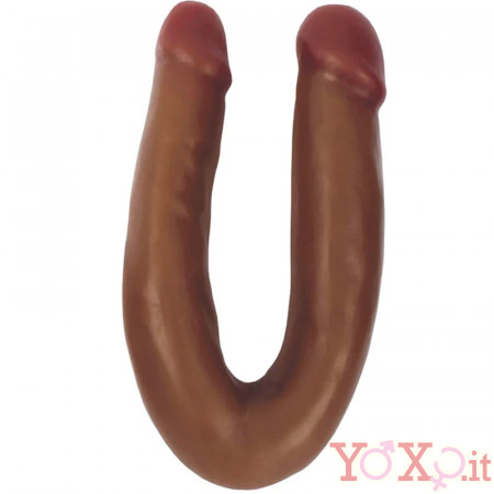 Dildo Doppio Anale e Vaginale Color Cioccolato 33 x 3,5 cm