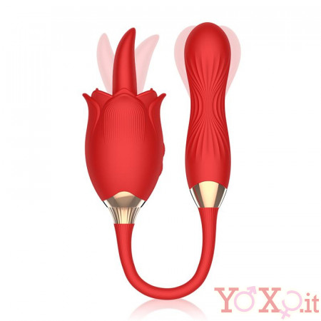 Stimolatore Clitorideo Martinella con Ovetto Vibrante e Oscillante Ricaricabile con USB Rosso