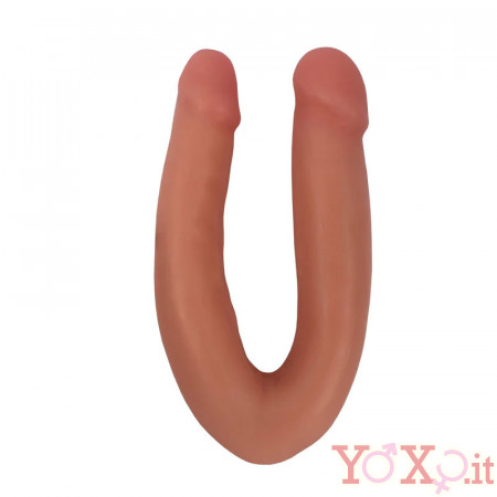 Dildo Doppio Anale e Vaginale Color Carne 33 x 3,5 cm