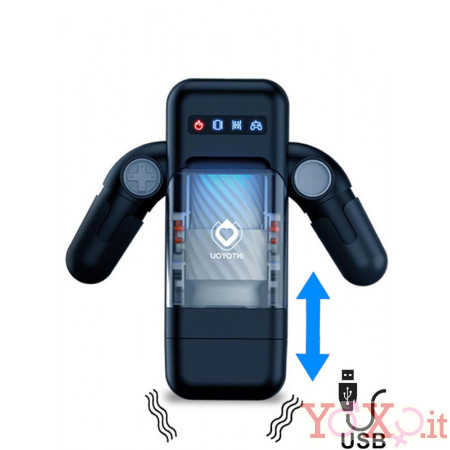 Masturbatore Maschile Elon con Effetto Spinta e Vibrazione Riscaldante e Ricaricabile con USB
