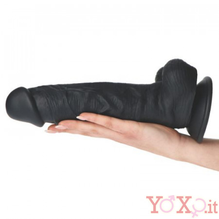 Fallo Realistico Morbido e Flessibile in Puro Silicone Nero 27,5 x 6 cm.