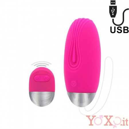 Ovetto Wireless Funky Remote Egg in Silicone 7,9 x 3,4 cm. Fucsia Ricaricabile