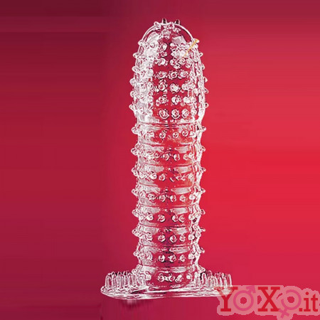 Guaina Fallica Trasparente Super Elastica con Punte Stimolanti