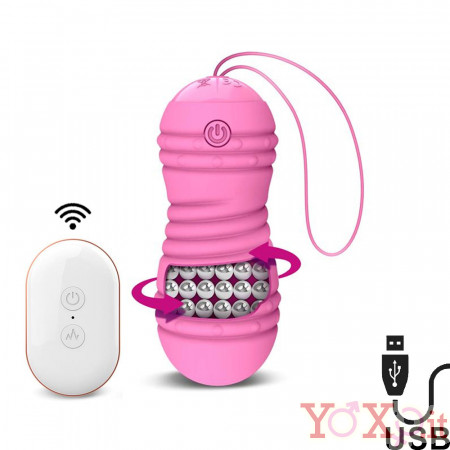 Ovetto Wireless Hiibo con Perle Rotanti in Silicone 8,7 x 3,4 Rosa Ricaricabile con USB