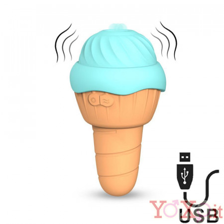 Vibra e Lecca Clitoride a Forma di Gelato USB Ricaricabile