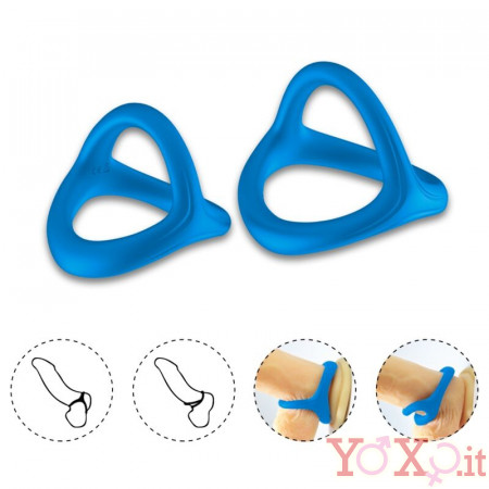 Cockring Anello Doppio in Silicone Blu