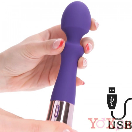 Massaggiatore vibratore in silicone viola ricaricabile USB 16,7 x 3,9 cm.