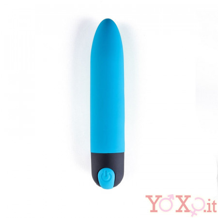 Mini Vibratore Bullet V3 10 x 3 cm  Ricaricabile con USB Azzurro