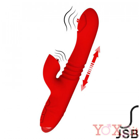 Vibratore Rabbit con Spinta e Pulsazione Red 15,5 x 3,7 cm