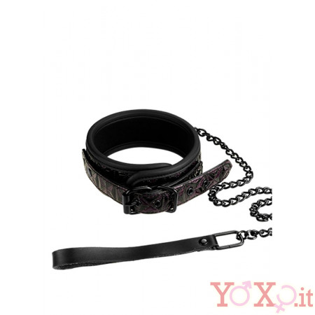 BLAZE Collare e Guinzaglio in Neoprene e Metallo Colore Nero