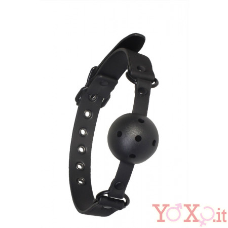 BLAZE Gag Ball Forata con Aggancio Regolabile in Neoprene