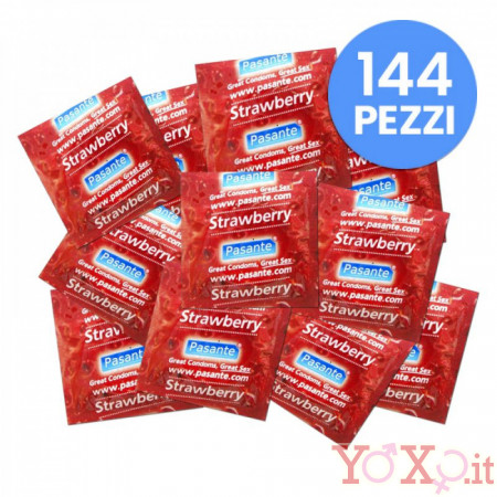 PASANTE - Profilattici Aromatizzati alla Fragola 144 pezzi