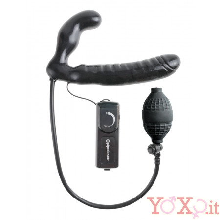 Strapless Strapon Vibrante Senza Lacci con Fallo interno Gonfiabile