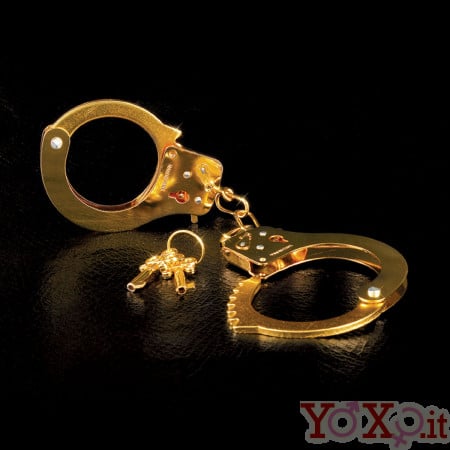 Manette in metallo dorato con chiavi - Serie Gold