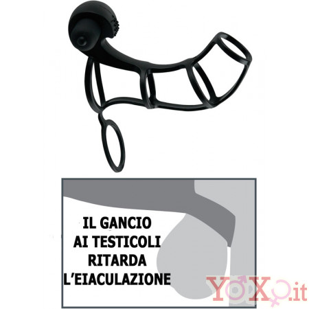 Gabbia Fallica in Silicone Elastico con Stimolatore Clitoride Vibrante