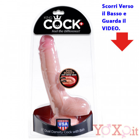 KING COCK (Dual Density) Fallo Mega Realistico 20,3 X 5,3 cm. Alta Qualita Made in Usa