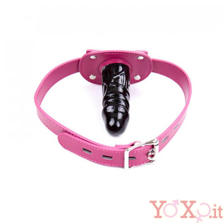 Bavaglio Fetish Regolabile Pink con Dildo 10 x 3,5 cm