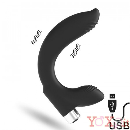 Vibratore Ricurvo per Prostata Nero 11 cm Ricaricabile USB