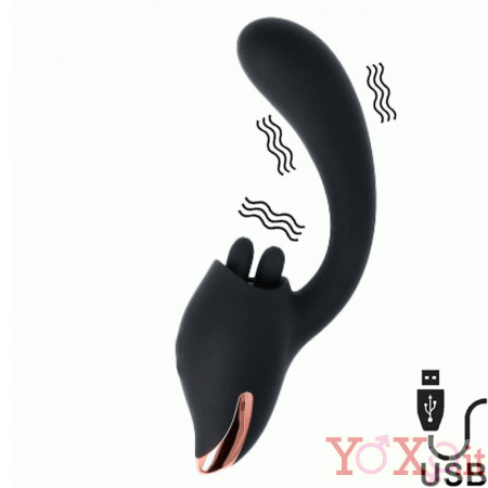 Vibratore Rabbit con Setole Lecca Clitoride Qiot Jelly 10 x 4 cm USB Ricaricabile