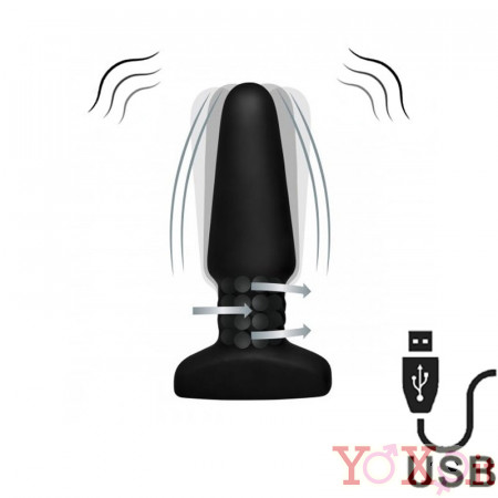 Plug Anale Vibrante con Effetto Rimming Ricaricabile con USB 12 x 4 cm