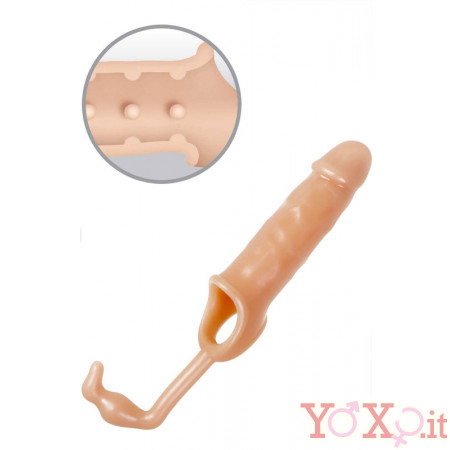 Guaina Fallica (+ 2 cm) con Stimolatore Prostata (9 X 3,5 cm) Incorporato