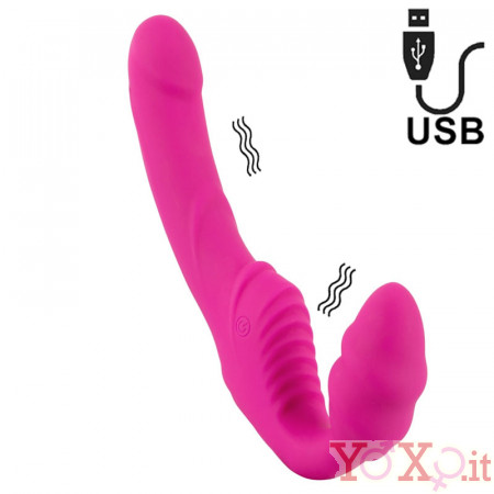 Fallo Indossabile Pinky per Donna Doppia Vibrazione USB Ricaricabile