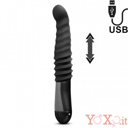 Vibratore con Penetrazione a Spinta 25,4 x 3,8 cm. Ricaricabile USB