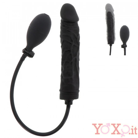 Plug Anale Gonfiabile Realistico 18-21,5 cm x 3,5-6 cm Silicone Nero