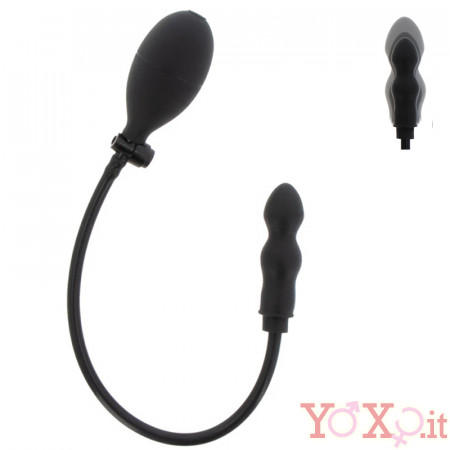 Plug Anale Gonfiabile 8-9,5 cm x 2,5-5,5 cm Silicone Nero