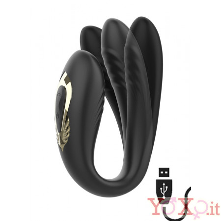 Vibratore Per Coppia Rotante Nero Con Telecomando