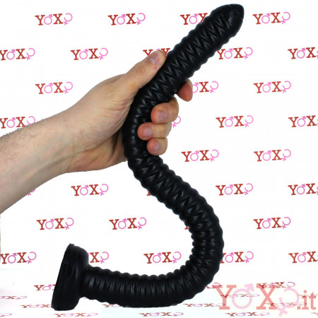 Savana - Gut Snake Dildo Flessibile con Rilievi Stimolanti 48,5 x 3,2 cm. Nero