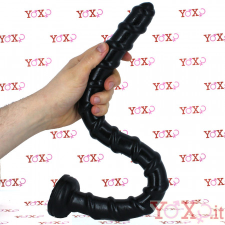 Achill - Gut Snake Dildo Flessibile a Spirale 51 x 3,5 cm. Nero