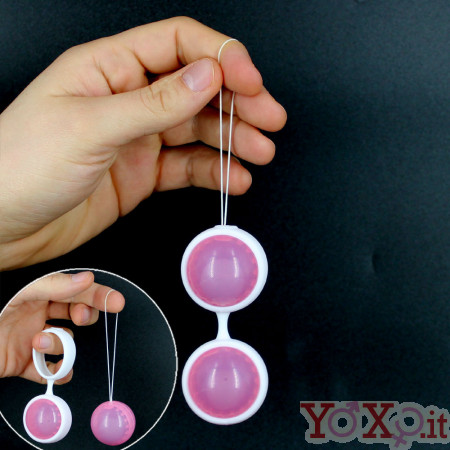 Luna Kegel Balls - Sfere Vaginali in Puro Silicone 11 x 3,8 cm. Rosa