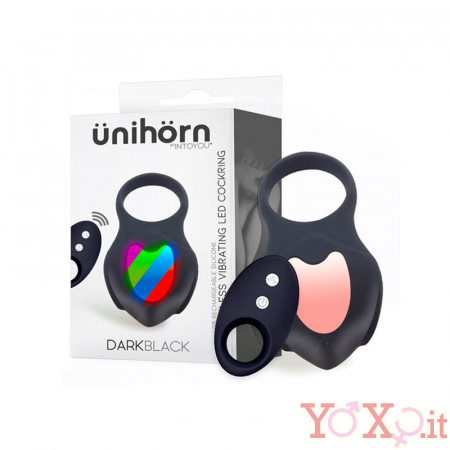 Anello Fallico Vibrante Darkblack con Telecomando Wireless e Luci LED Ricaricabile con USB