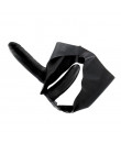 Slip Strap-On In Latex Nero Con 2 Falli (1 Interno)